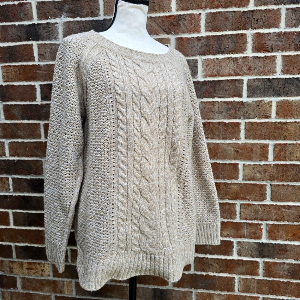 St. John's Bay Light Tan Cable Knit Sweater